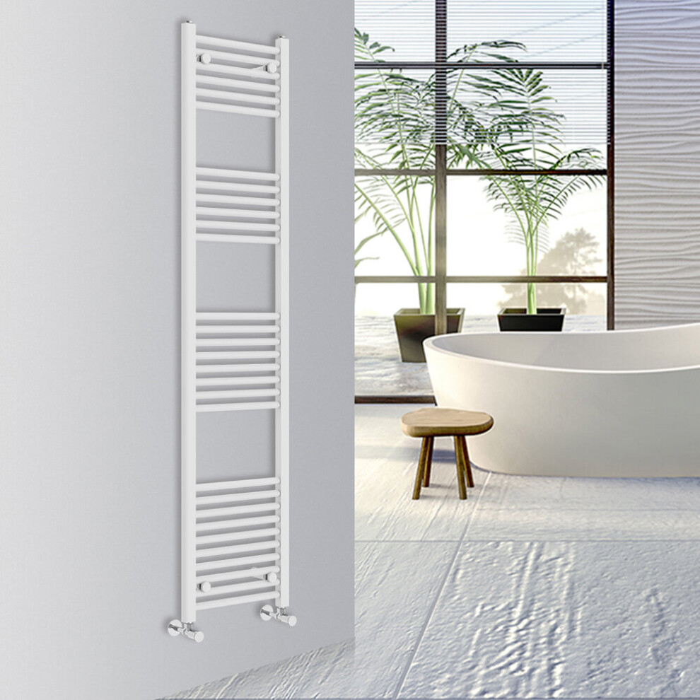Warmehaus (White, 1800X400mm) Straight Bathroom Heated Towel Rail Warmer Radiator Central Heating