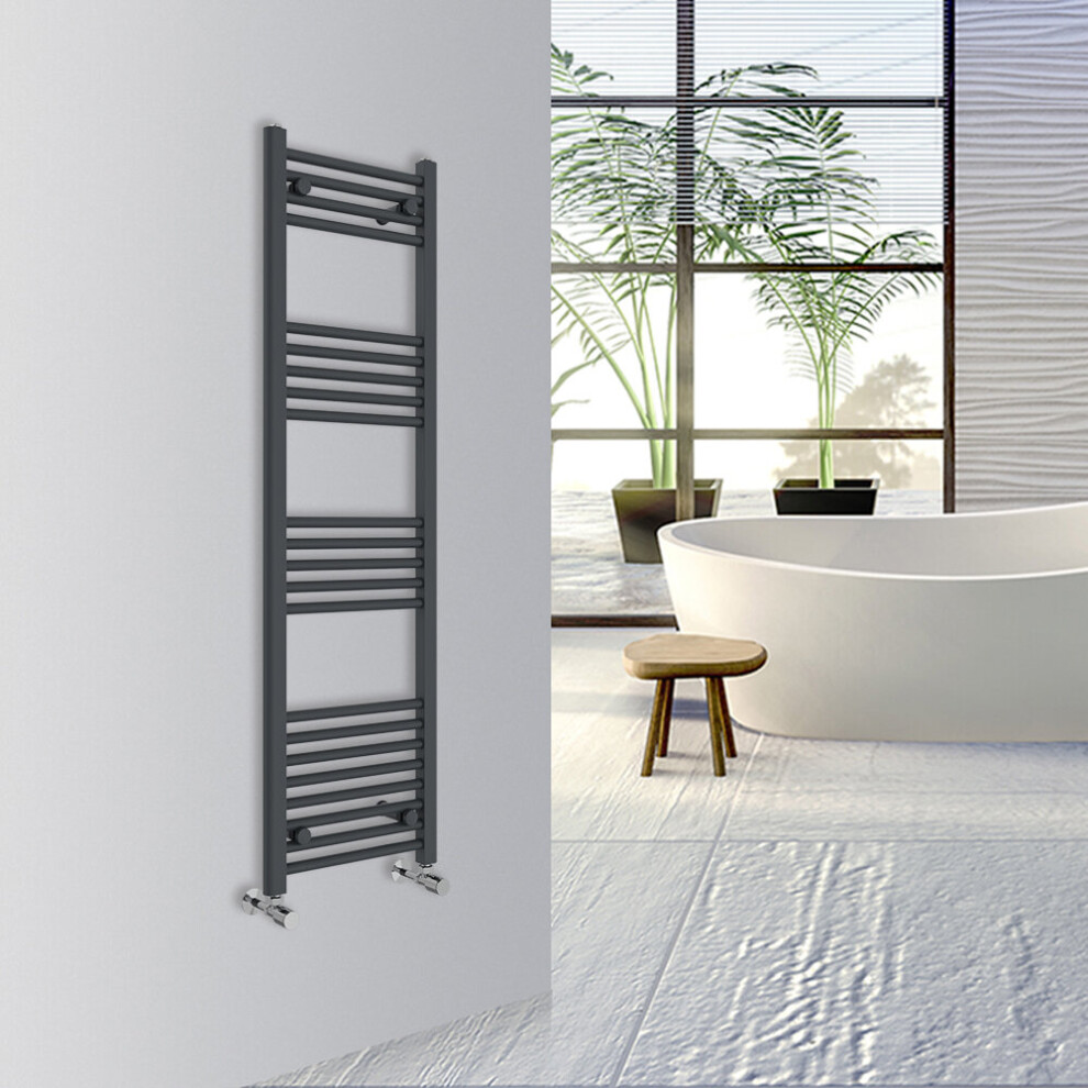 (Anthracite, 1400x400mm) Warmehaus Straight Bathroom Heated Towel Rail Warmer Radiator Central Heating