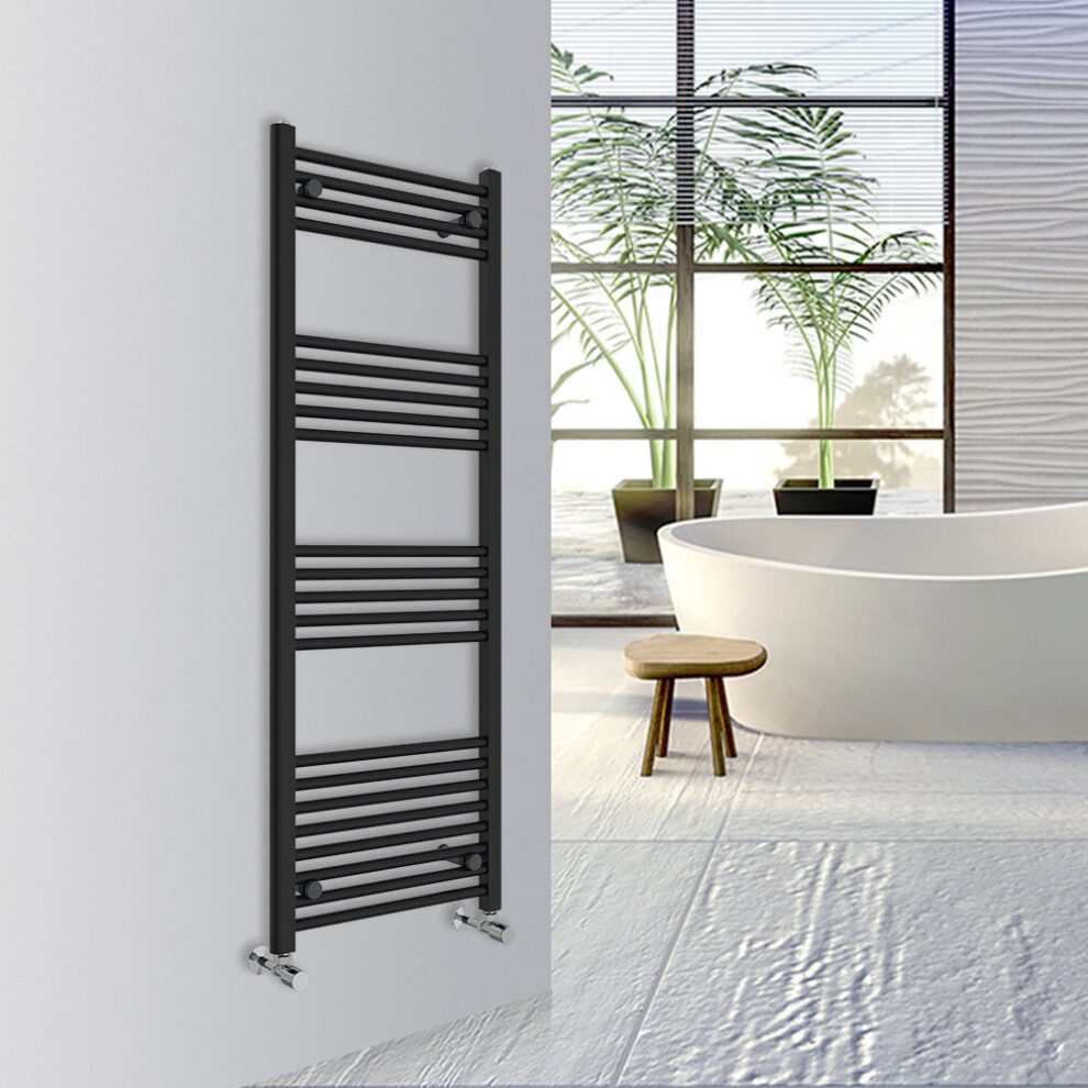 Warmehaus (Black, 1400X500mm) Straight Bathroom Heated Towel Rail Warmer Radiator Central Heating