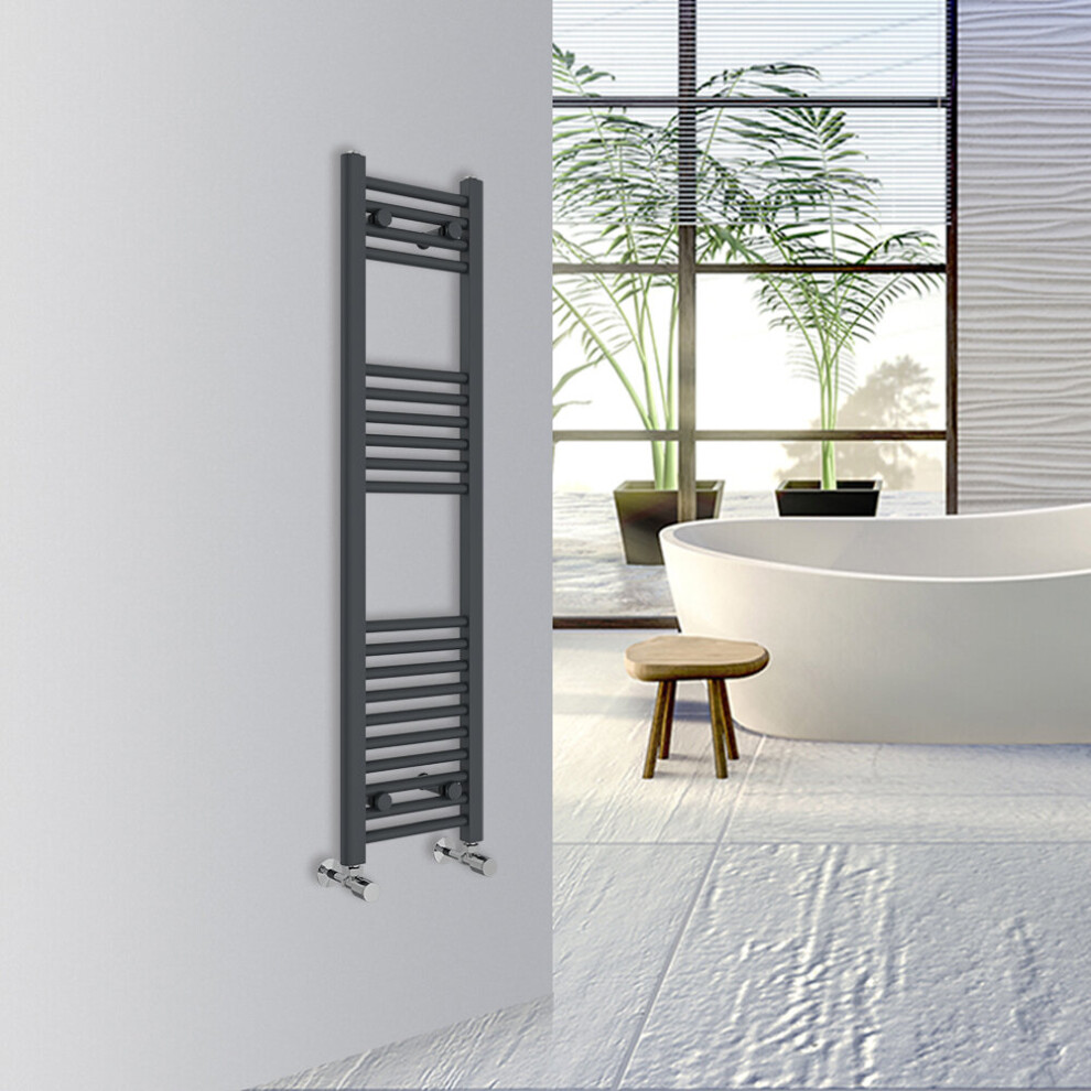 Warmehaus (, 1200X300mm) Straight Bathroom Heated Towel Rail Warmer Radiator Central Heating Anthracite
