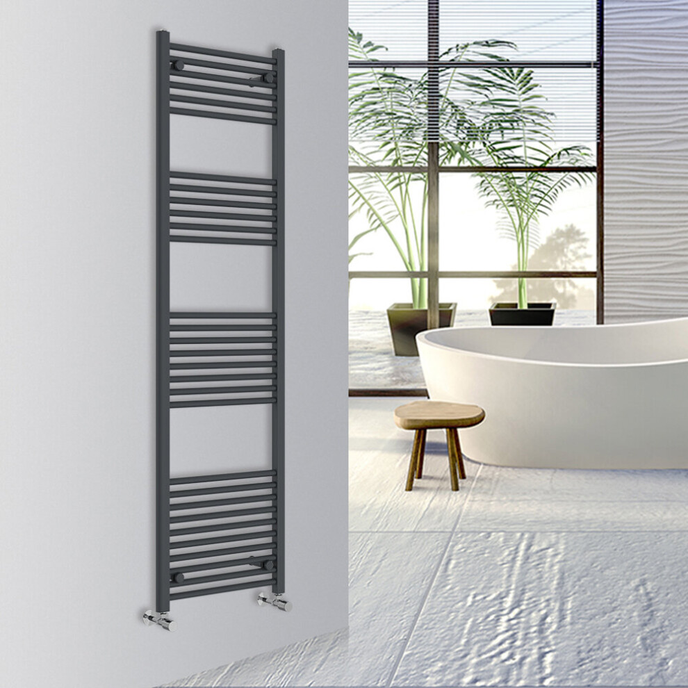 (Anthracite, 1800x500mm) Warmehaus Straight Bathroom Heated Towel Rail Warmer Radiator Central Heating