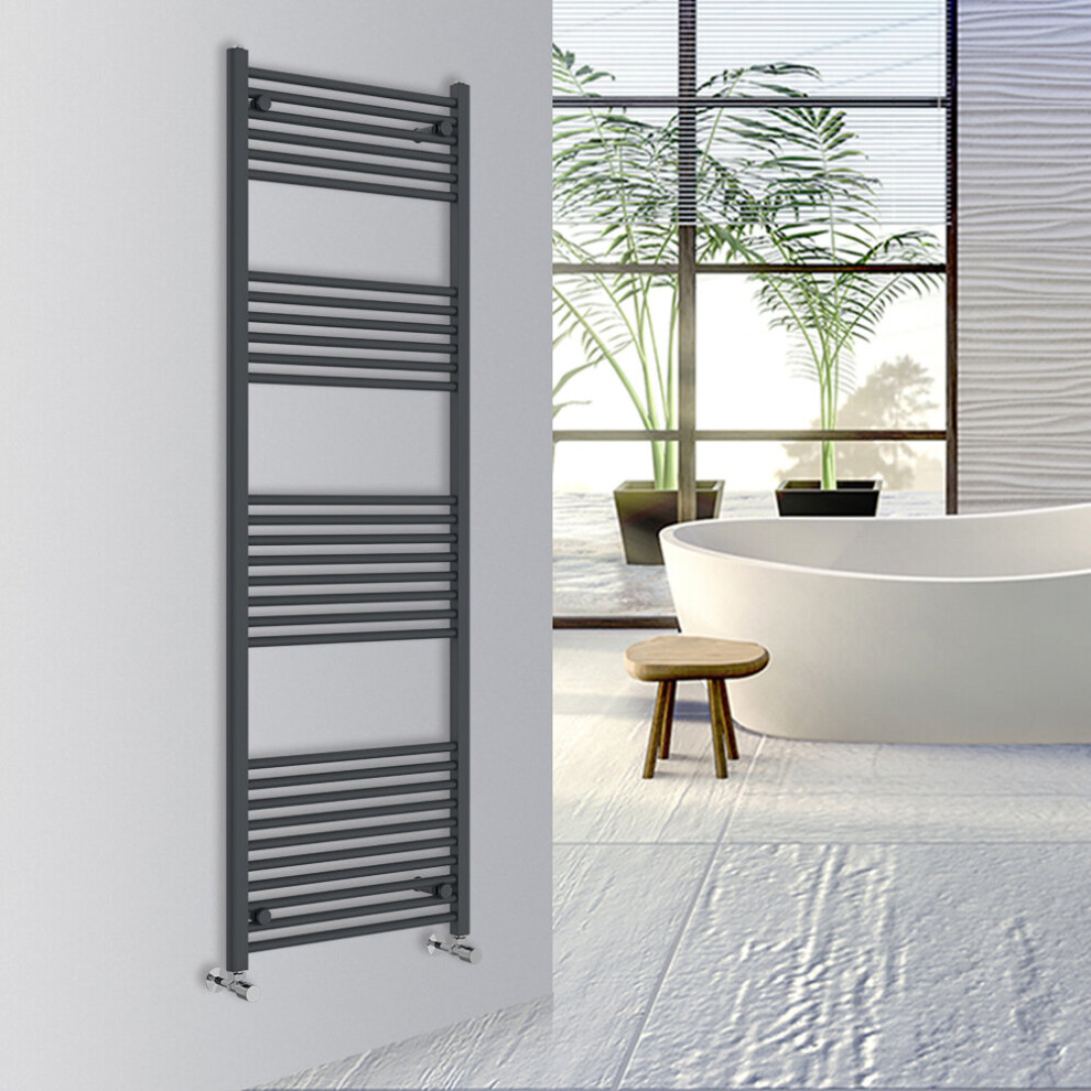 (Anthracite, 1800x600mm) Warmehaus Straight Bathroom Heated Towel Rail Warmer Radiator Central Heating