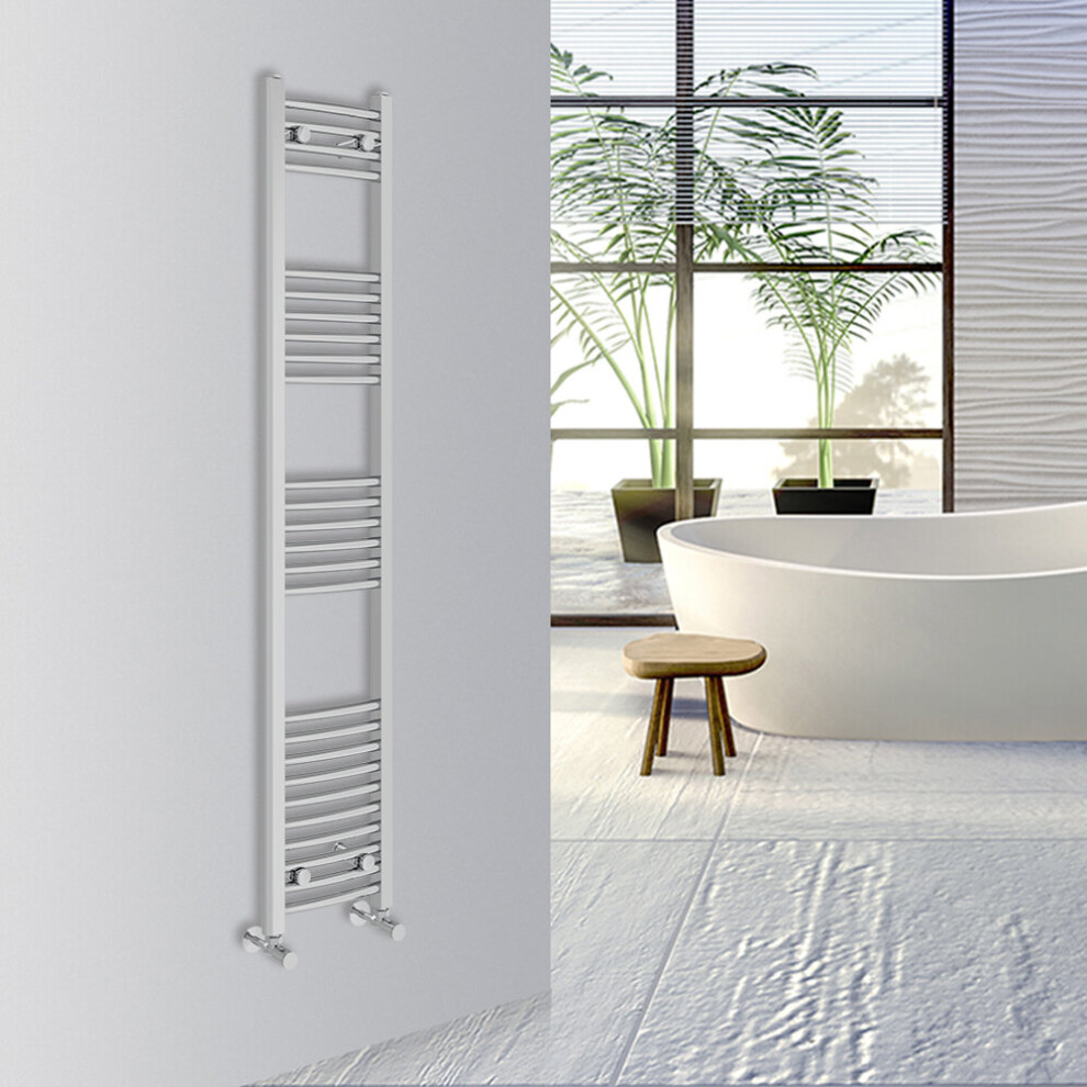 Warmehaus (Chrome, 1600X300mm) Curved Bathroom Heated Towel Rail Warmer Radiator Central Heating