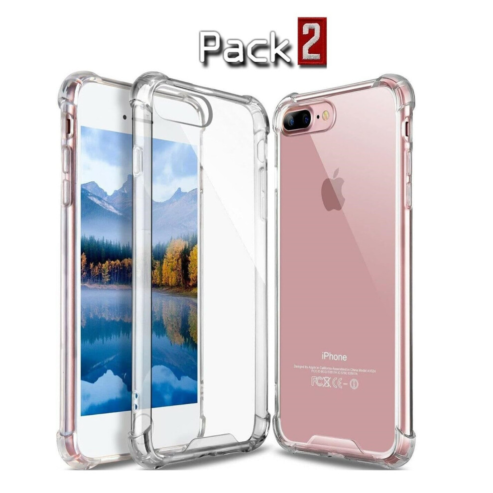 Pack Of 2 Crystal Case For Apple Iphone 7 8 Se 2022 2020 Ultra Thin Slim Case Transparent Edge Soft Flexible Silicone Gel Tpu Bumper Case Cover Clear 7437729010080