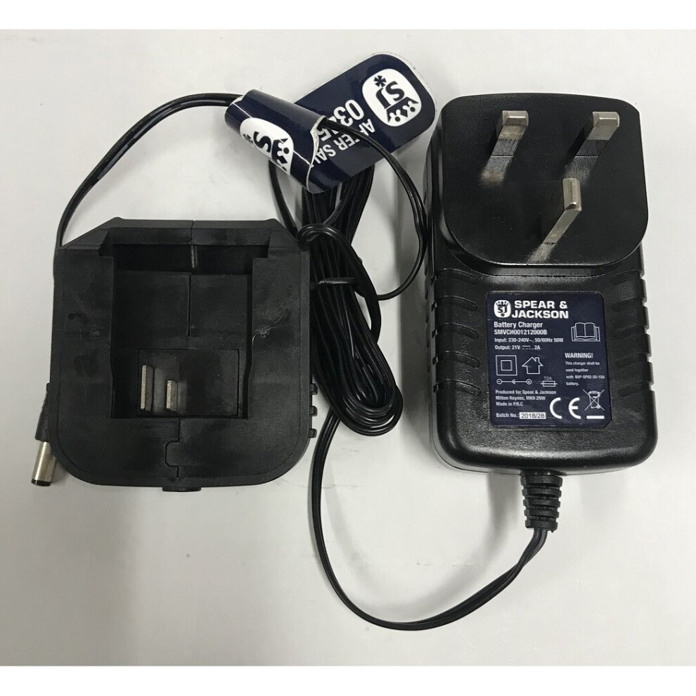 Spear & Jackson Smvch00121200b 18V Battery Charging Port & Mains Lead