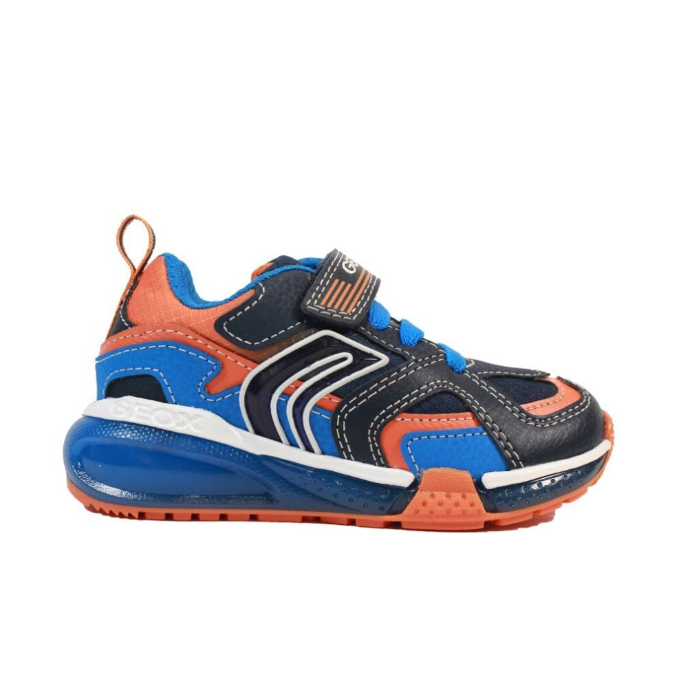 (11.5 (Children's)) Bayonyc J16FEA Navy/Orange Childrens Light Up Trainers