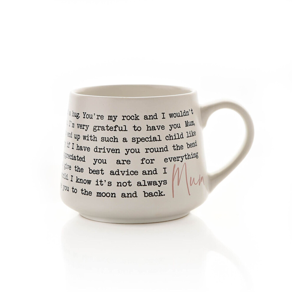 Widdop And Co. "Mum" Sentimental Moments Stoneware Message Mug Gift From Daughter Or Son