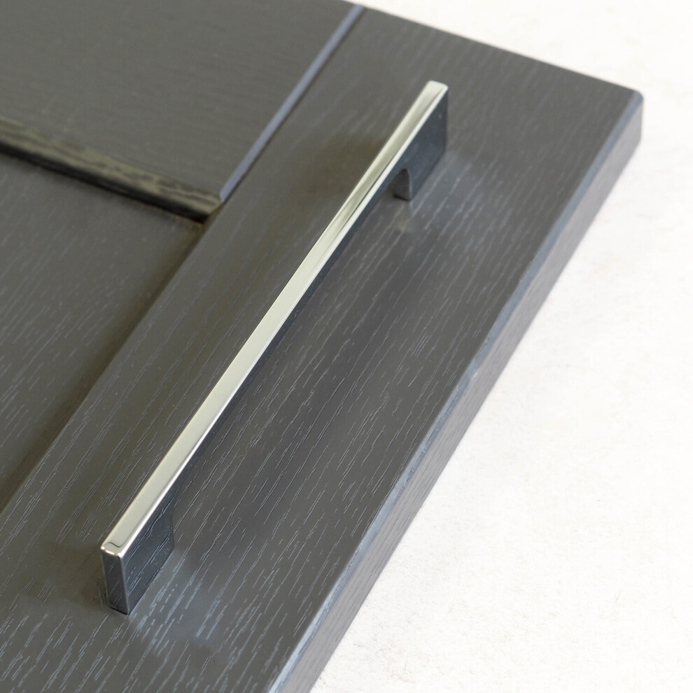 (160mm Handle) Polished Chrome Slim Square Cabinet Handles-image-OPC-PBBBFSF-NEW