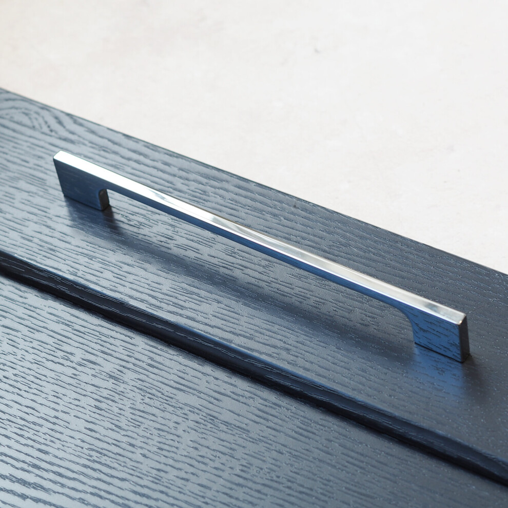 (192Mm Handle) Polished Chrome Slim Square Cabinet Handles 5060796700558