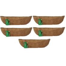 5 61cm Wall Trough Moulded Plant Basket Coco Liner For 24 Inch Pot