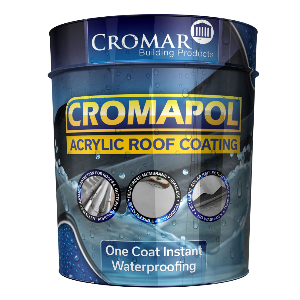 (Black, 20kg) Cromapol |Emergency Roof Repair|Roof Paint Sealant