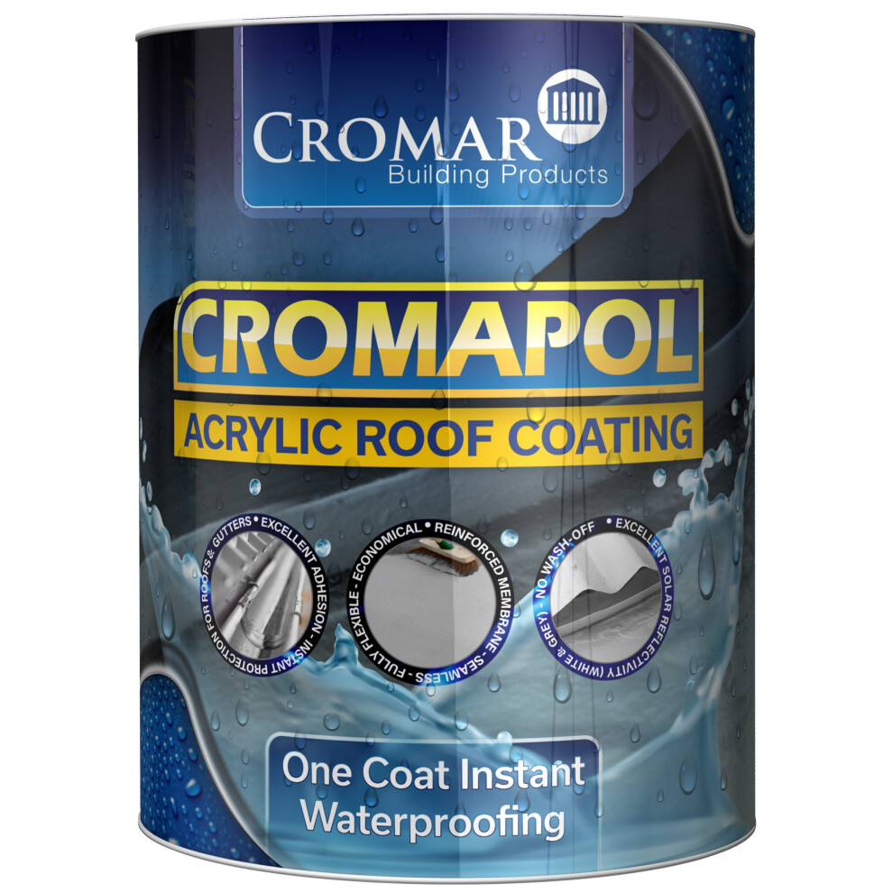 (Black, 5kg) Cromapol |Emergency Roof Repair|Roof Paint Sealant