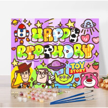 (Toy Story) Happy birthday oil painting diy kids friend gift