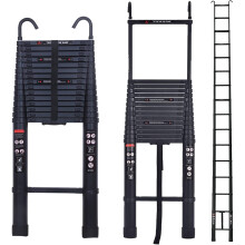 (6.2M) 5M/6.2M Telescopic Ladder Aluminum with Detachable Hooks Attic Ladder EN131 CE Standards