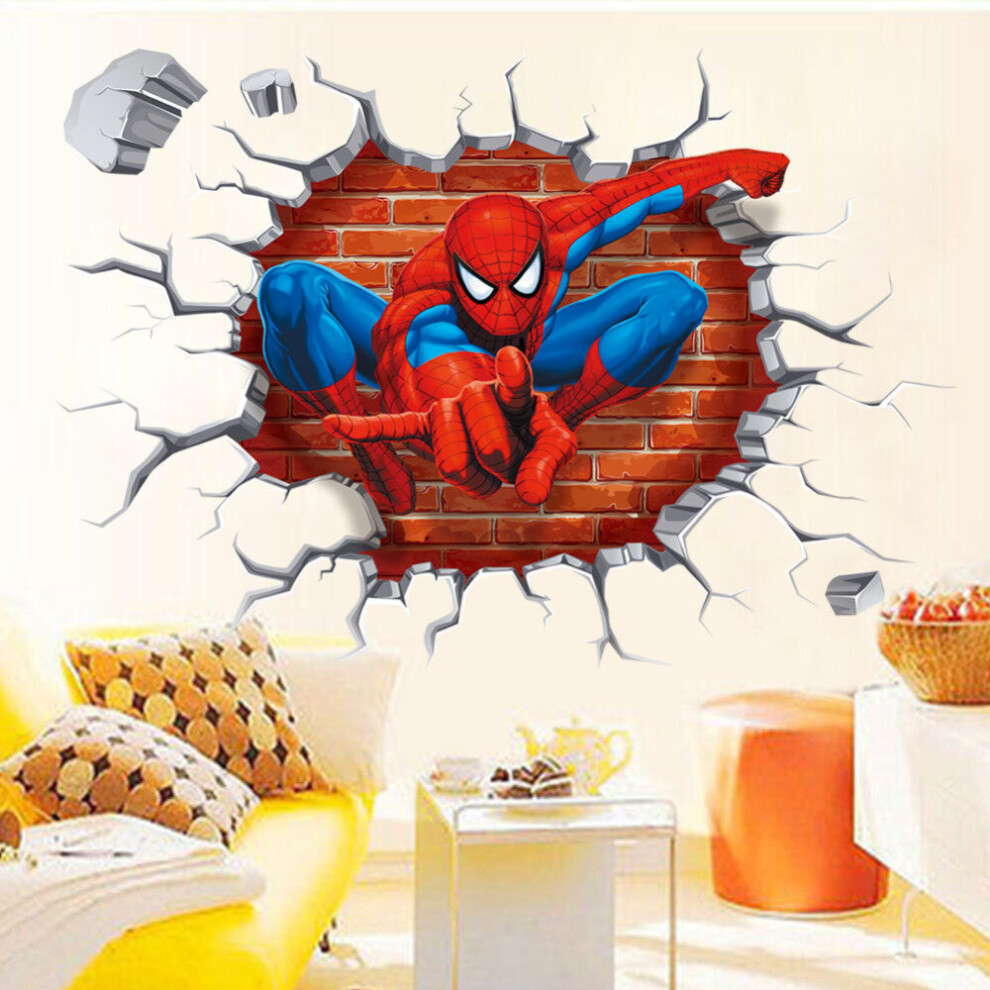 (A) Spiderman 3D Wall Stickers Home Decor Art Decals