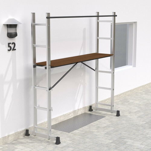 3 IN 1 Working Scaffold Tower Ladder Platform Multi Purpose Heavy Duty 2