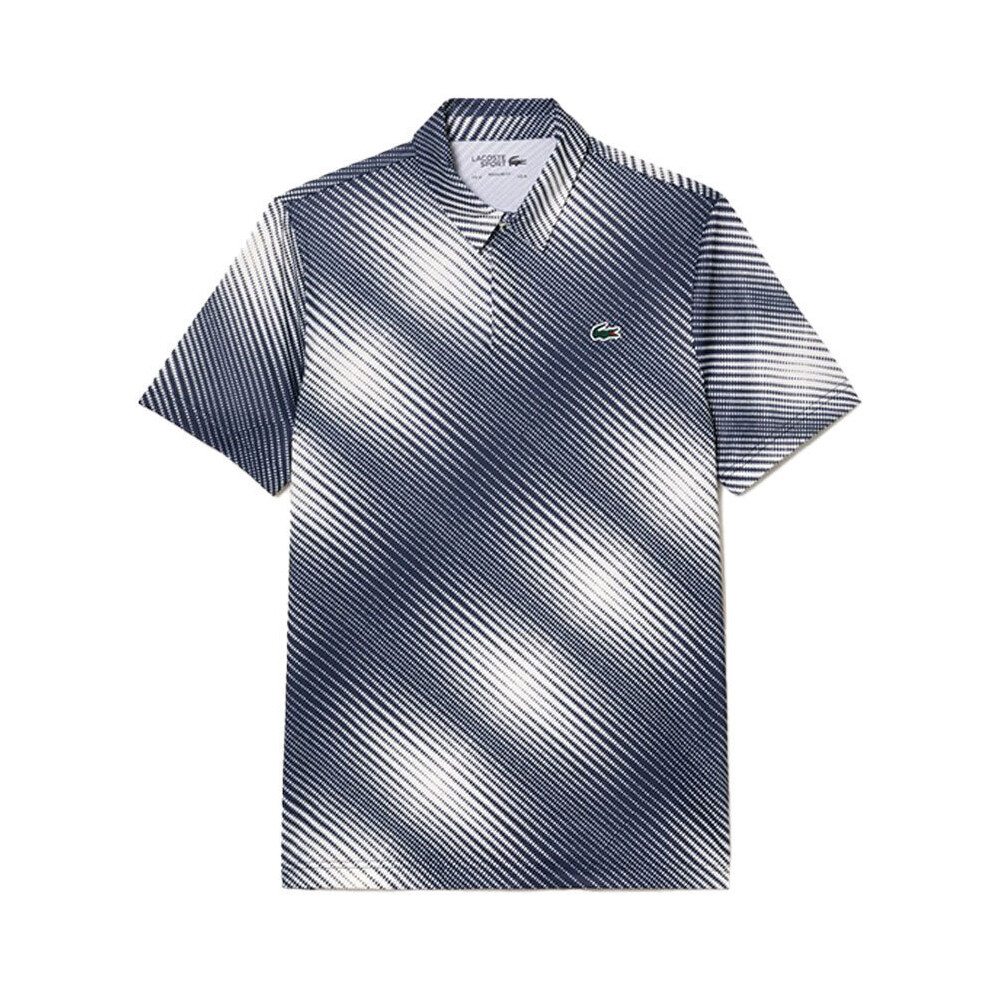 (S) LACOSTE DH5175 Mens Polo Shirt Short Sleeve Golf Printed Recycled Polyester Tops