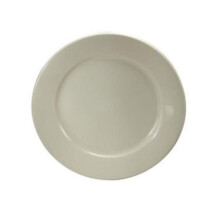 Buffalo F1500001145 9.75 in. Rolled Edge Twice Fired Plate, Cream White