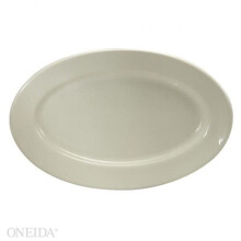 Buffalo F1500001391 15.5 in. Twice Fired Reinforced Edges Platter, Cream White