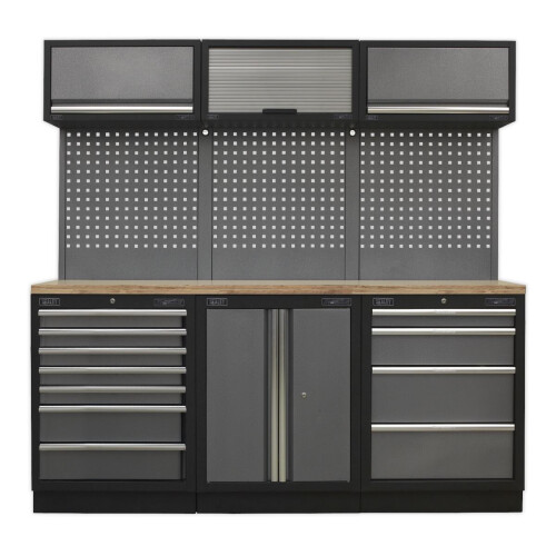 Sealey Superline PRO® 2.0m Storage System - Wood Worktop 2