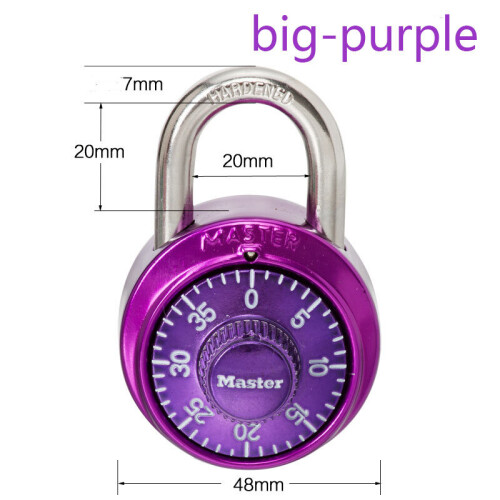 (purple, 75*48mm) Rotary combination lock secure against cracking