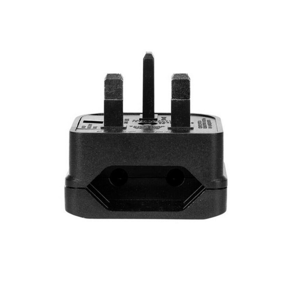 (  Black) 1x European 2 Pin to UK 3 Pin Plug Power Adapter Converter Mains Fused Adapter