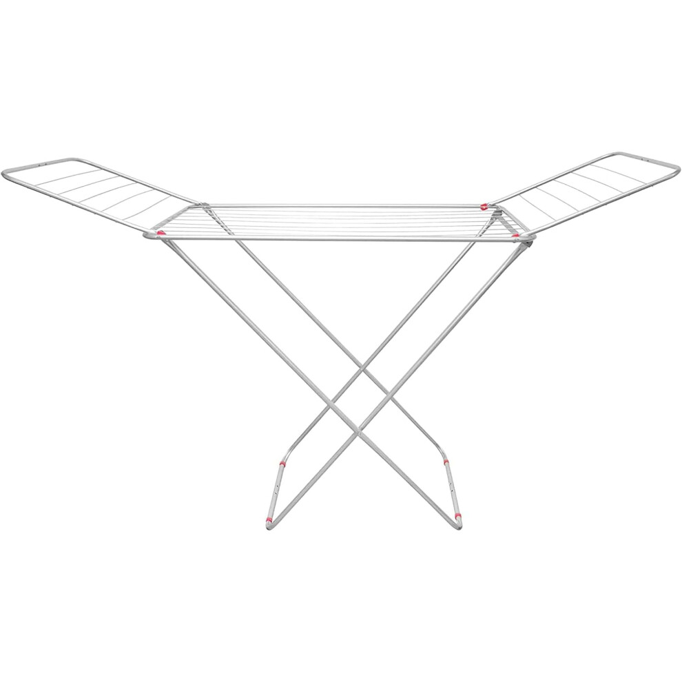 Aamen Silver 18M Clothes Drying Rack, Metal Winged Clothes Horse Airer