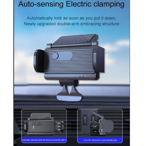 Car Phone Holder Solar Electric Air Vent Phone Bracket With Automatic Induction 2