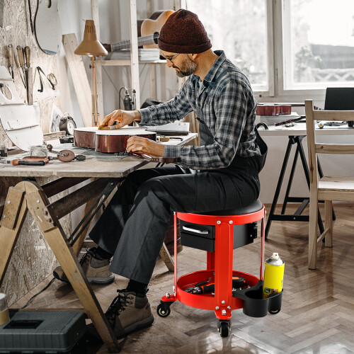 Costway Workshop Creeper Seat Rolling Mechanic Stool Mechanic Roller Seat 2