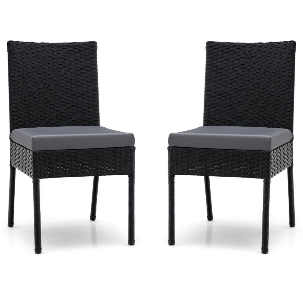 2-Piece Outdoor Dining Chair Set with Soft Cushions Patio Chairs