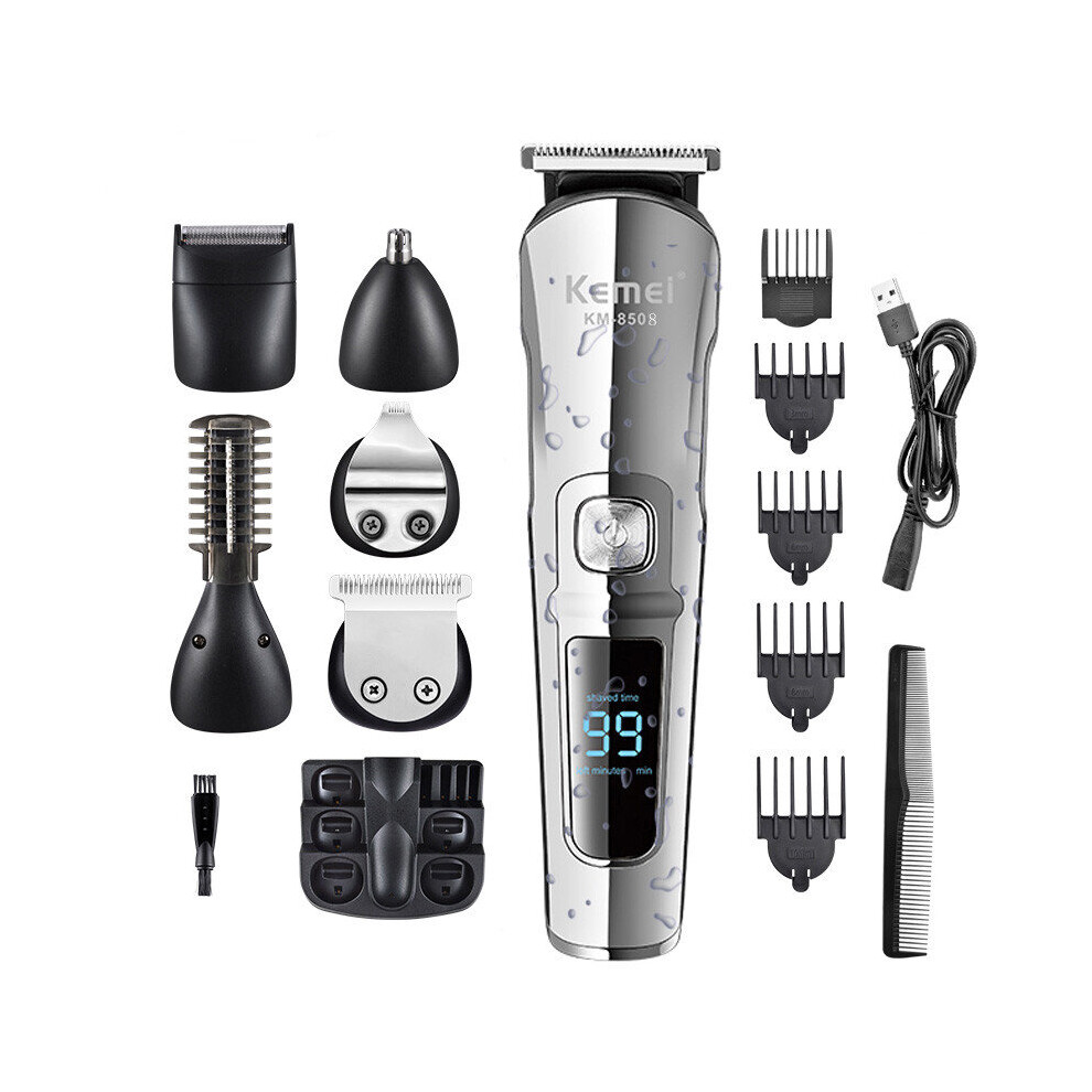(8509 with box) Barber Professional Hair Clipper LCD Display 0mm Baldheaded Beard Hair Trimmer for Men Electric Hair Cutting