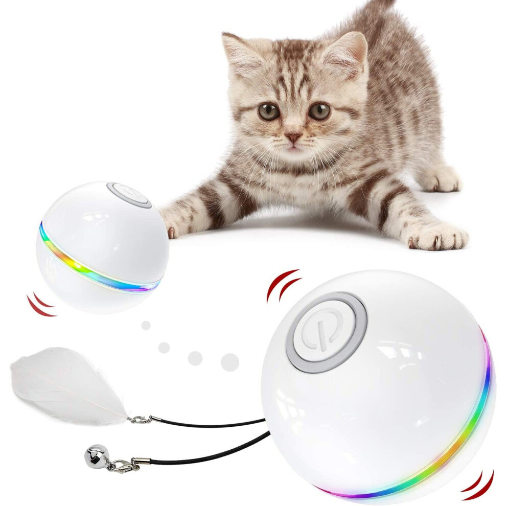 USB Electric LED Smart Cat Toys Pet Interactive 360Â° Rotating Ball Toy