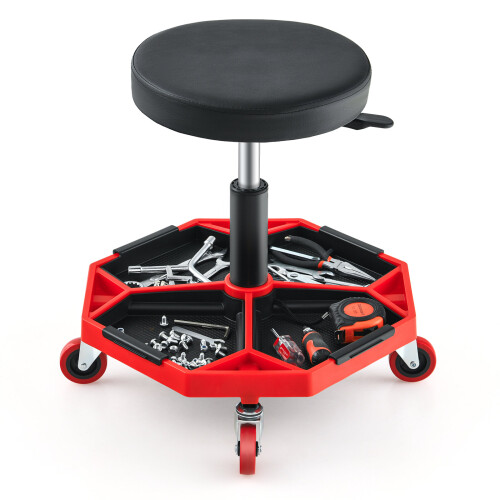Costway 150KG Capacity Pneumatic Rolling Mechanic Stool Adjustable Roller Seat