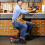 Costway 150KG Capacity Pneumatic Rolling Mechanic Stool Adjustable Roller Seat 2