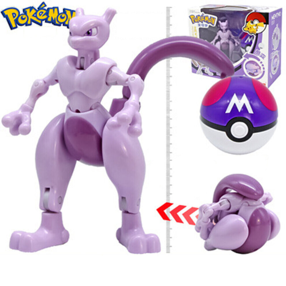 Pokemon Ball with Action Figure Toys Transformation Mewtwo Model Gifts