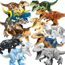 12PCS Jurassic Dinosaur Building Blocks Large Particles Puzzle Disassembly Animal Rex Tyrannosaurus Rex Bullosaurus Fit Lego