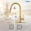 NEW-OPENED BOX Tohlar Gold Kitchen Faucets with Pull-Down Sprayer Brushed Gold 5
