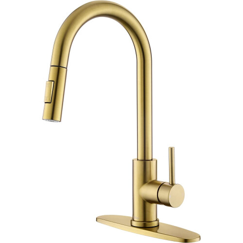 NEW-OPENED BOX Tohlar Gold Kitchen Faucets with Pull-Down Sprayer Brushed Gold