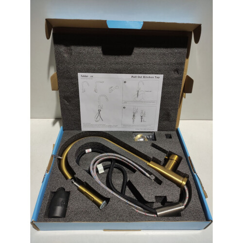 NEW-OPENED BOX Tohlar Gold Kitchen Faucets with Pull-Down Sprayer Brushed Gold 1