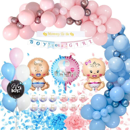 Gender Reveal Party Boy Or Girl Balloons Arch Kit Baby Shower Balloon Garland