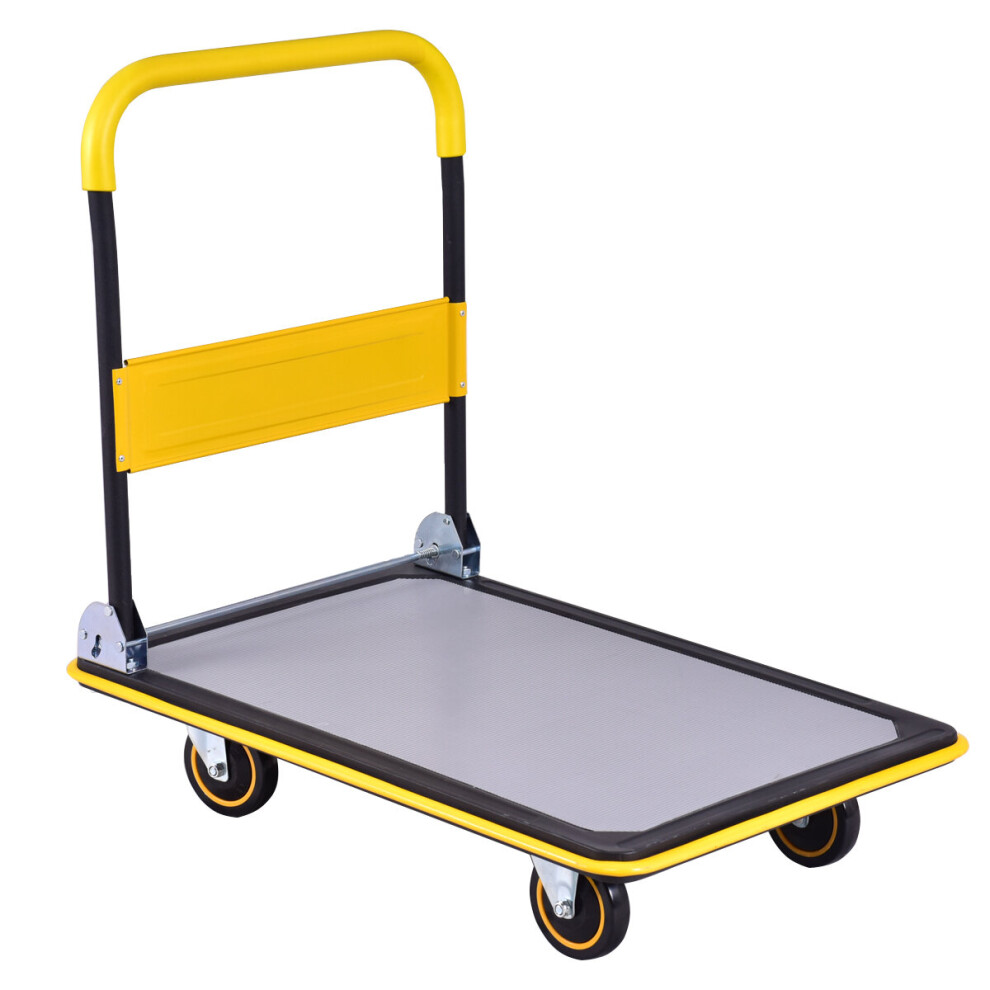 Folding Push Cart Dolly Moving Hand Truck Rolling Flatbed Cart Truck