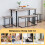 Costway 4-Piece Dining Table Set Kitchen Table Space-Saving Breakfast Table 3