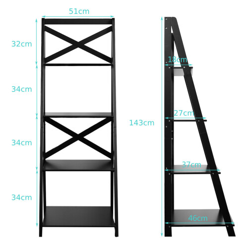 Costway Ladder Shelf Sturdy and Durable Bookcase Storage Rack Multiple Usage 2