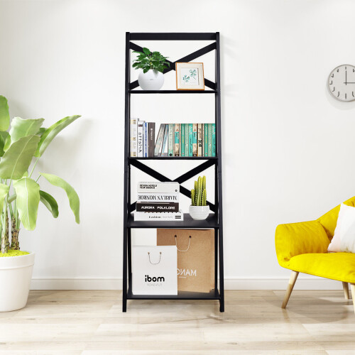 Costway Ladder Shelf Sturdy and Durable Bookcase Storage Rack Multiple Usage 1
