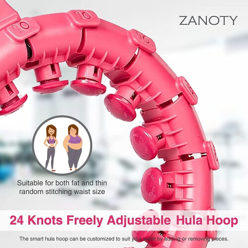 Smart Weighted Hula Hoop | Zanoty | Adjustable 24 Knots | 360 Silent Rollers 2