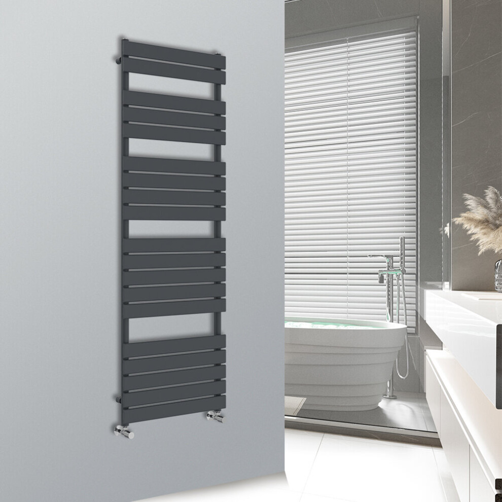 (Anthracite, 1800x600mm) WarmeHaus Flat Panel Bathroom Heated Towel Rail Ladder Radiator Warmer