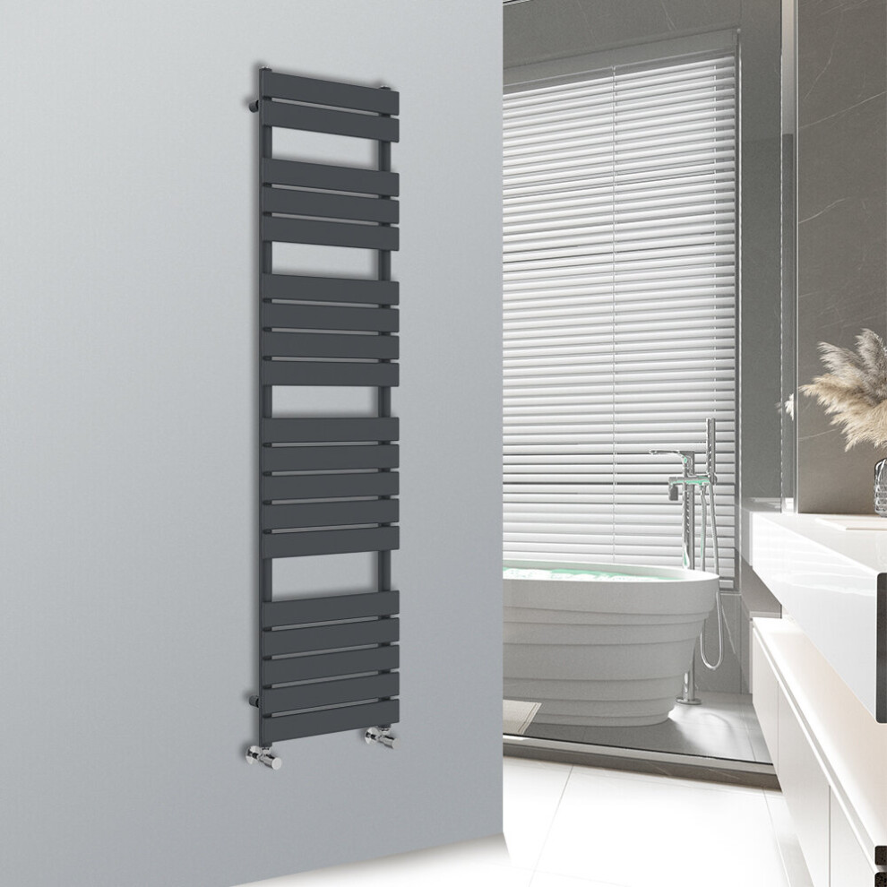 (Anthracite, 1800X450mm) Warmehaus Flat Panel Bathroom Heated Towel Rail Ladder Radiator Warmer 5063021961151