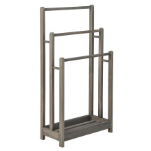 Wood Towel Drying Rack with 3 Individual Bars & Bottom Storage Shelf