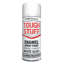 400ML Tough Stuff Enamel Spray Paint White Gloss Metal Wood Plastic