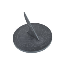 Round Slate Sundial, 25cm Diameter - Elegant Garden Timepiece for Terraces and Patios